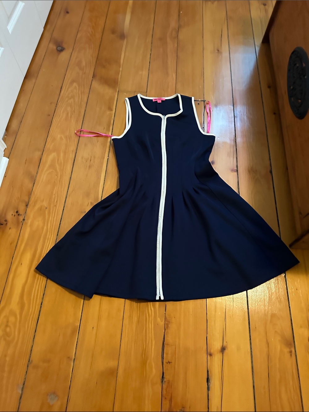 Betsey Johnson Navy Dress with White Trim